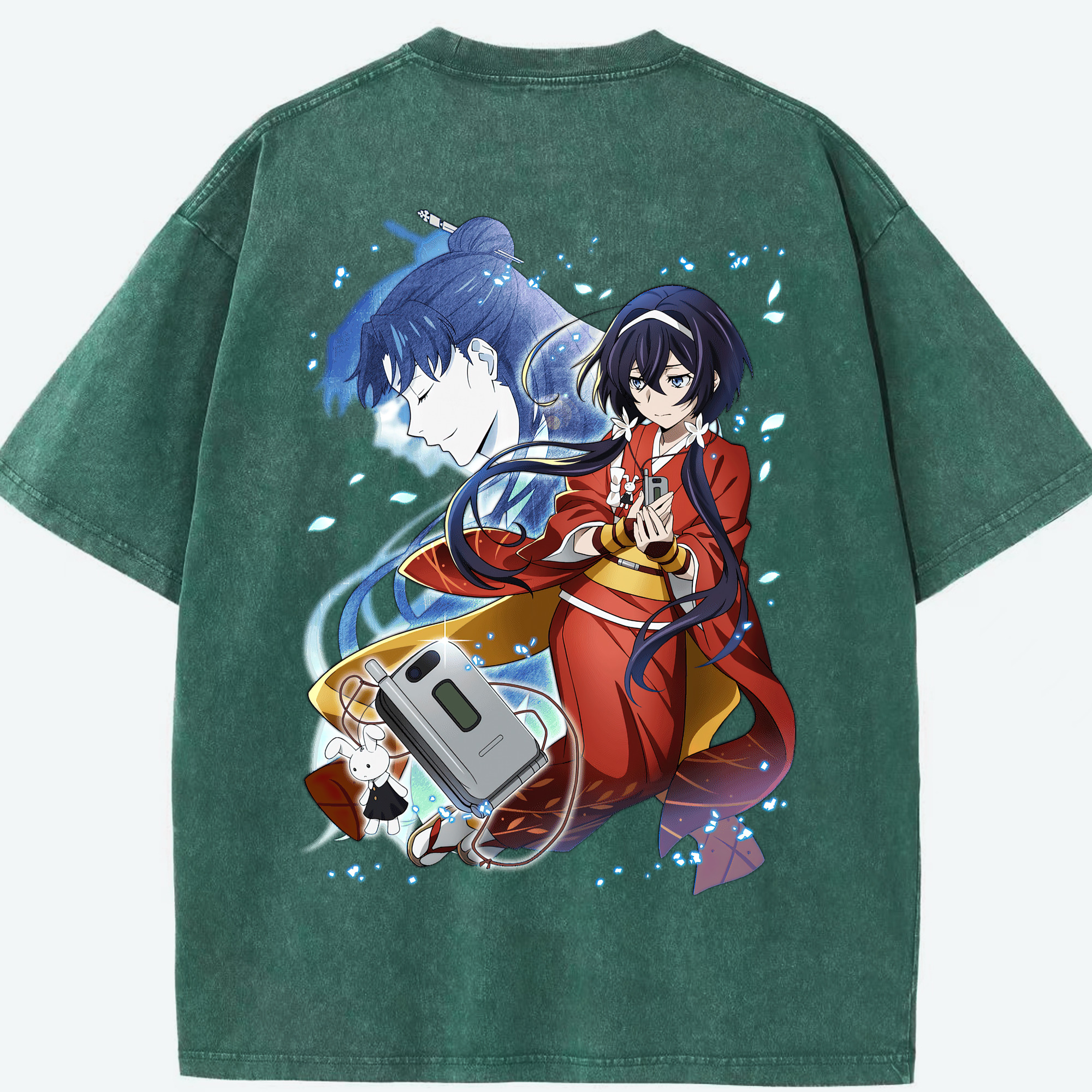 （画像用） 文豪ストレイドッグス Bungo Stray Dogs 綿100% ヴィンテージ風 半袖Tシャツ（背面プリント）